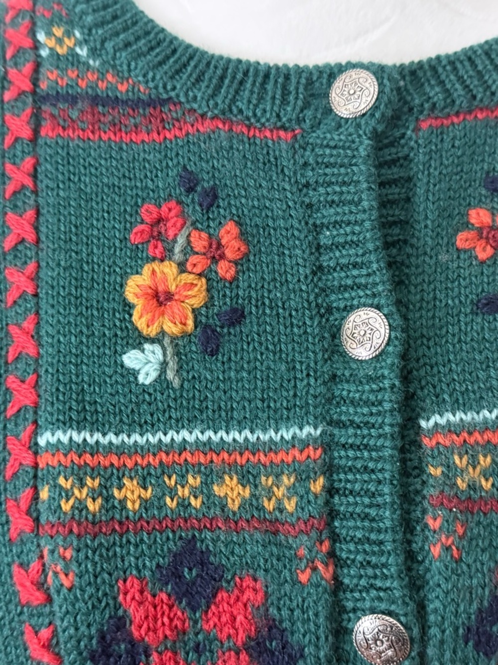 Vintage Laura Ashley Cottagecore Wool Cardigan Sweater - Picture 3 of 9